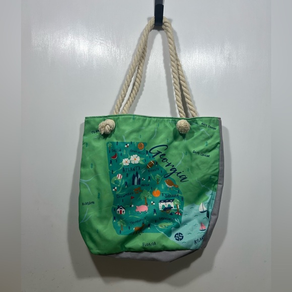 Simply Southern Green Georgia Tote Bag - Picture 2 of 5